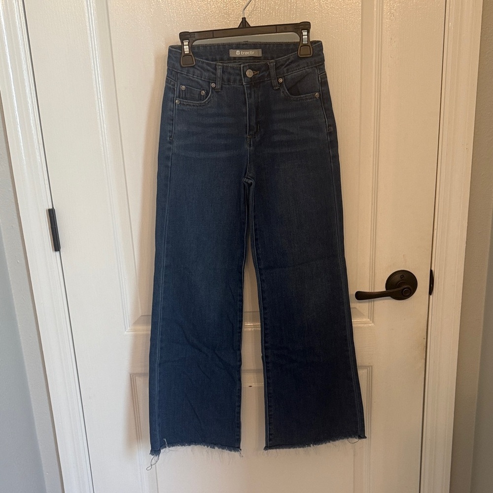 Tractr Kids Dark Blue Wide-Leg Jeans